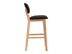 Juego de 2 taburetes de bar de tela negra
