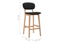 Juego de 2 taburetes de bar de tela negra