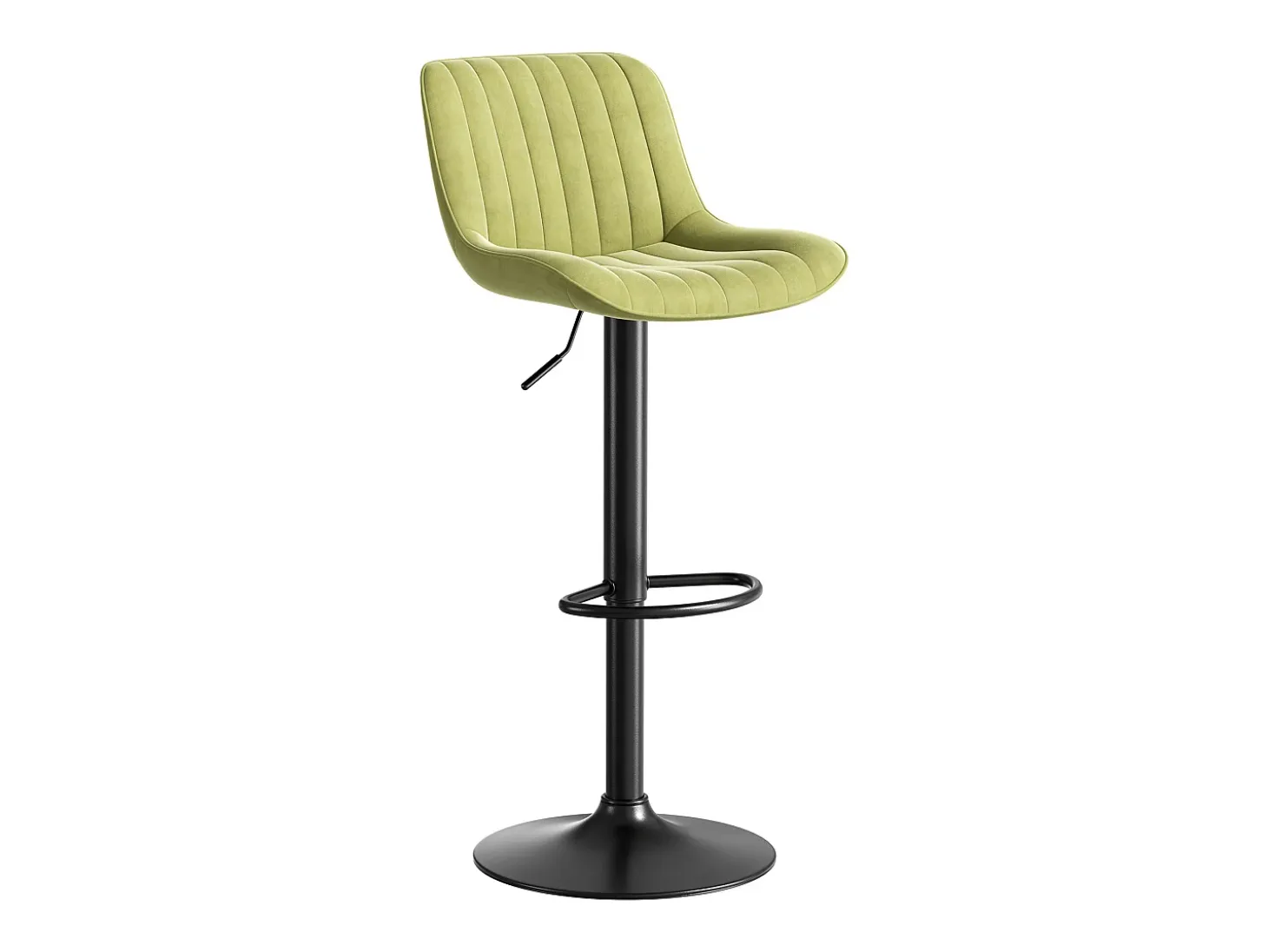 Juego de 4 taburetes de bar giratorios - altura ajustable y giro de 360° - terciopelo verde