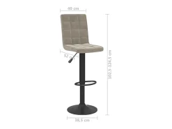 Juego de 2 taburetes de bar de terciopelo gris claro
