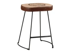 Juego de 2 taburetes de bar marrón oscuro 40x29,5x53 cm