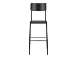 Juego de 2 Taburetes de cocina madera contrachapada y acero negro ES12673