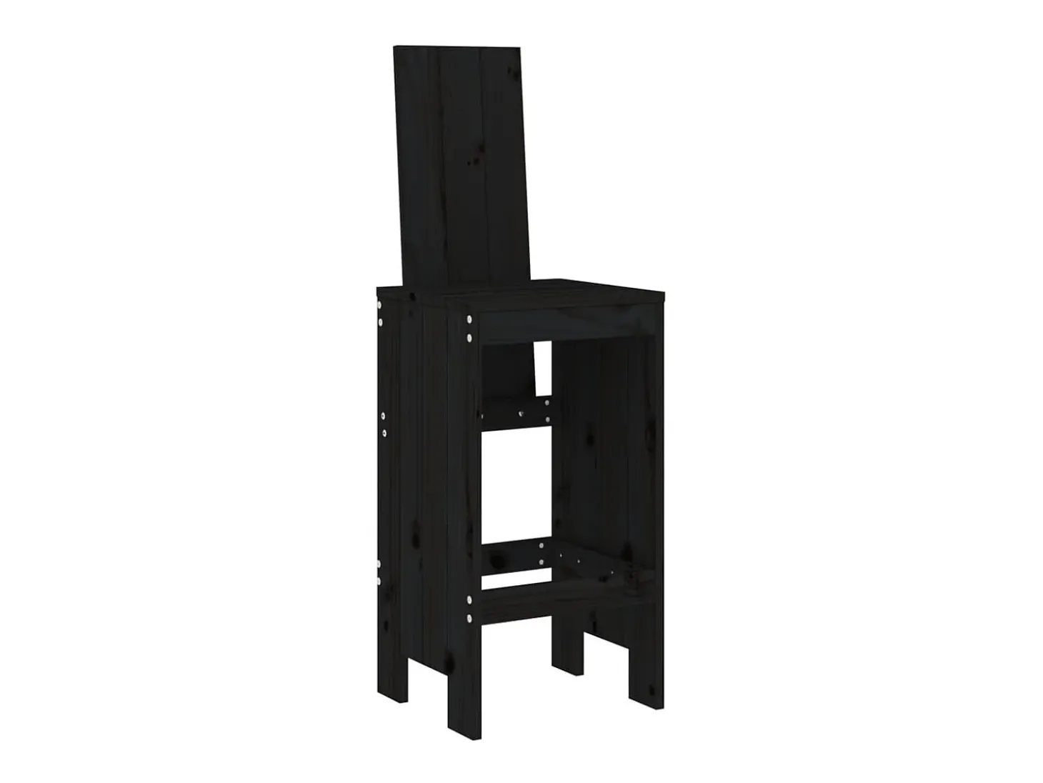 Juego de 2 Taburetes de cocina madera maciza pino negro 40x42x120 cm ES32400