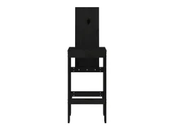 Juego de 2 Taburetes de cocina madera maciza pino negro 40x42x120 cm ES32400