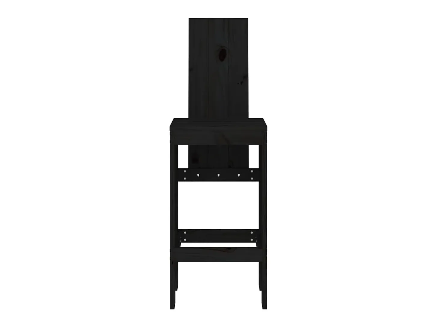 Juego de 2 Taburetes de cocina madera maciza pino negro 40x42x120 cm ES32400