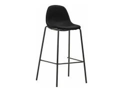 Juego de 2 Taburetes de cocina tela negro ES39733