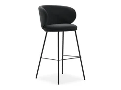 Juego de 2 taburetes de tela con patas largas de metal 54x51 h88 cm
