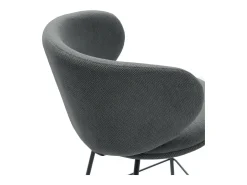 Juego de 2 taburetes de tela con patas largas de metal 54x51 h88 cm