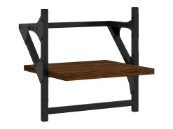 Juego de estantes de pared de 4 piezas con barras, roble marrón