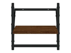 Juego de estantes de pared de 4 piezas con barras, roble marrón