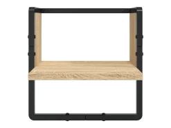 Juego de estantes de pared de 4 piezas con barras, roble Sonoma