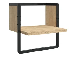 Juego de estantes de pared de 4 piezas con barras, roble Sonoma