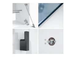 Juego de Guardarropa Hanko: Incluye 1 Banco para Zapatos, 1 Perchero y 1 Espejo de Pared, blanco mate/burdeos de alto brillo