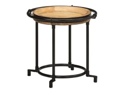 Juego de mesas auxiliar 2 piezas madera maciza de mango