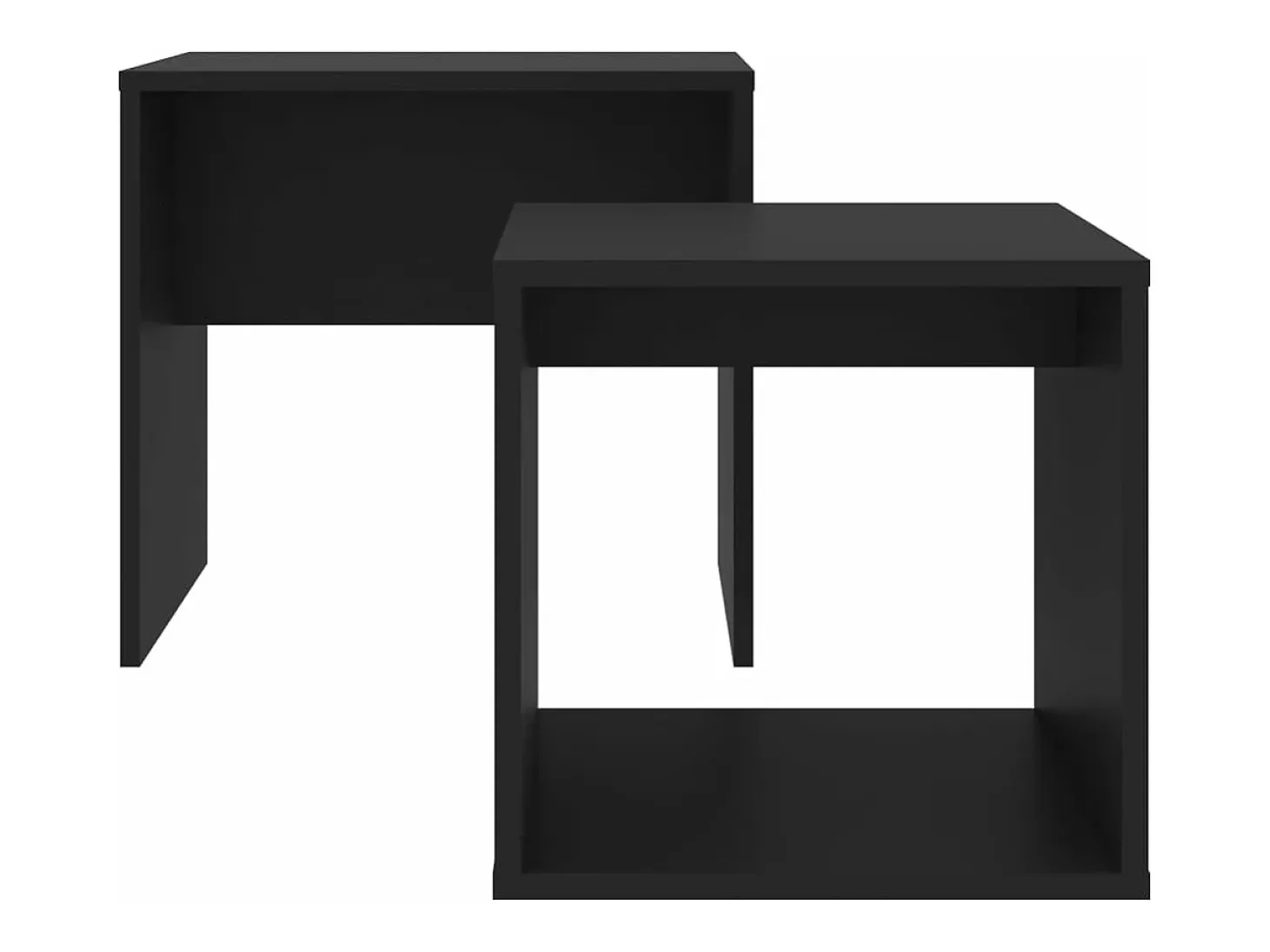 Juego de mesas de centro madera contrachapada negro 48x30x45cm