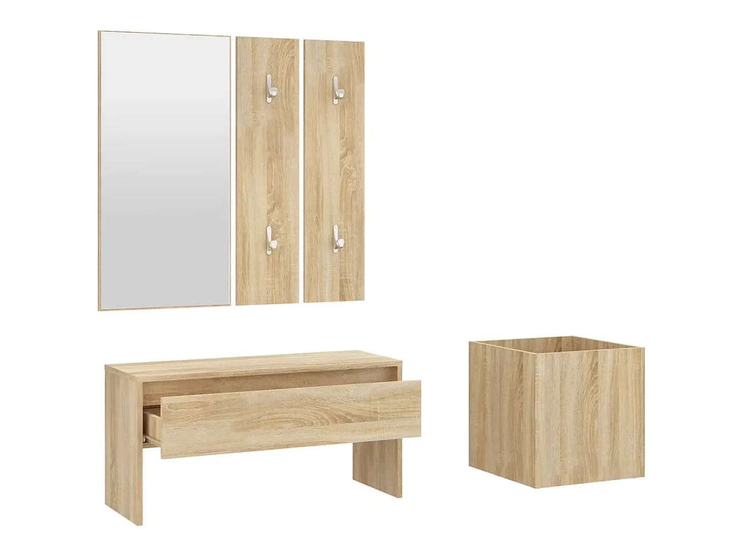 Juego de muebles de recibidor madera contrachapada roble Sonoma ES119803