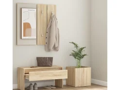 Juego de muebles de recibidor madera contrachapada roble Sonoma ES119803