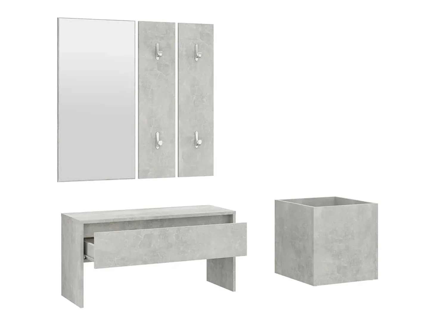 Juego de muebles recibidor madera contrachapada hormigón gris ES286525
