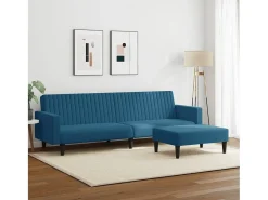 Juego de sofás 2 piezas terciopelo azul