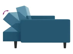 Juego de sofás 2 piezas terciopelo azul