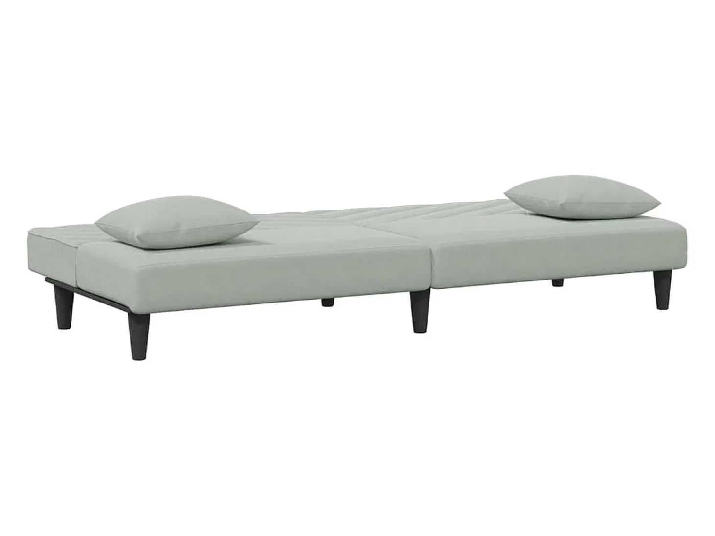 Juego de sofás con cojines 2 piezas terciopelo gris claro