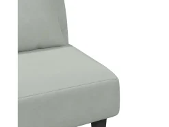Juego de sofás con cojines 2 piezas terciopelo gris claro