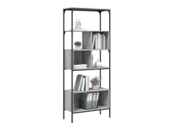 Jytte Librería 5 estantes madera ingeniería gris Sonoma 76x33x188,5cm