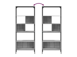 Jytte Librería 5 estantes madera ingeniería gris Sonoma 76x33x188,5cm
