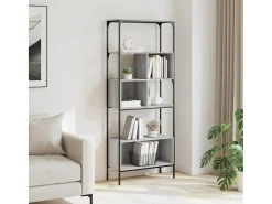 Jytte Librería 5 estantes madera ingeniería gris Sonoma 76x33x188,5cm