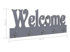 Kadri Perchero de pared WELCOME gris 74x29,5 cm