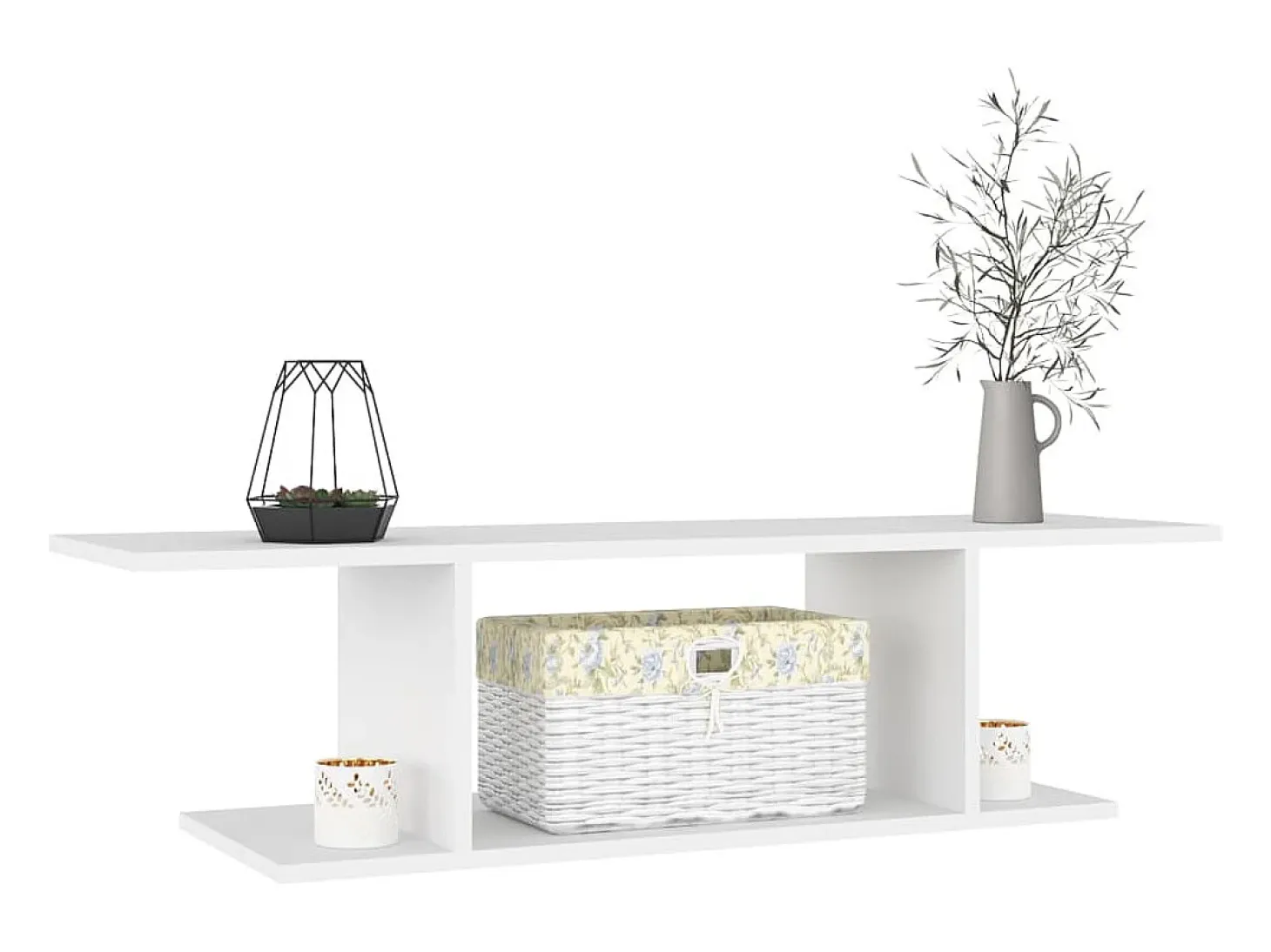 Kiandra Mueble de pared para TV blanco 103x30x26,5 cm