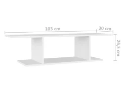 Kiandra Mueble de pared para TV blanco 103x30x26,5 cm