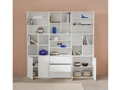 Kit estantería o biblioteca modular con 9 secciones blanco