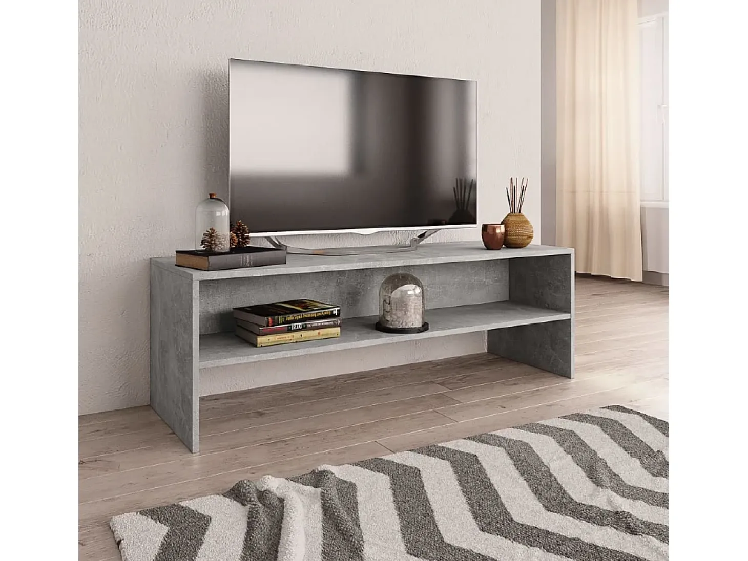 Kobe Mueble de TV madera contrachapada gris hormigón 120x40x40 cm