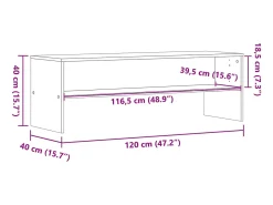 Kobe Mueble de TV madera de ingeniería gris Sonoma 120x40x40 cm