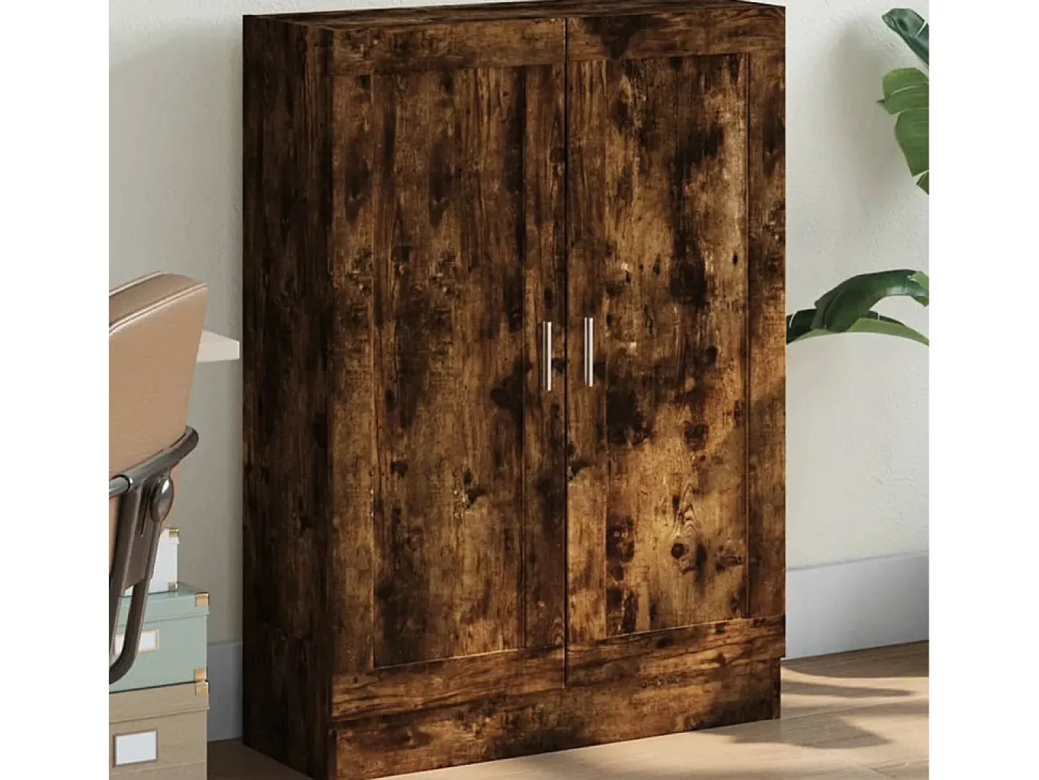 Krimpen aan den IJssel Armario libros madera de ingeniería roble humo 82,5x30,5x115 cm