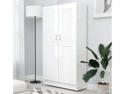 Krimpen aan den IJssel Estantería madera contrachapada blanco brillo 82,5x30,5x150 cm