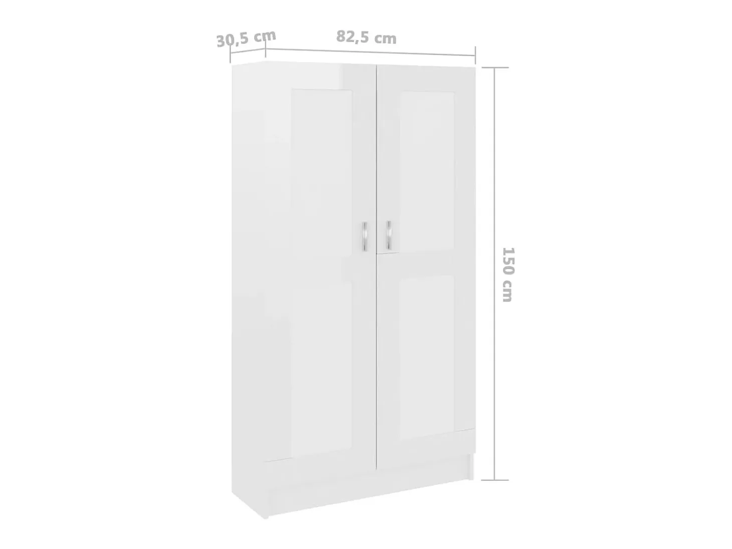 Krimpen aan den IJssel Estantería madera contrachapada blanco brillo 82,5x30,5x150 cm