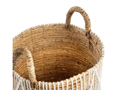 La Cesta De Macramé Con Costura Recta - M