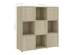 Lacey Estantería madera contrachapada color roble Sonoma 90x30x90 cm