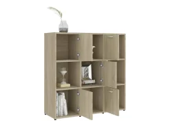 Lacey Estantería madera contrachapada color roble Sonoma 90x30x90 cm