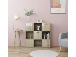 Lacey Estantería madera contrachapada color roble Sonoma 90x30x90 cm
