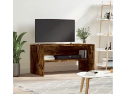 Lackland AFB Mueble de TV madera de ingeniería roble ahumado 80x40x40 cm