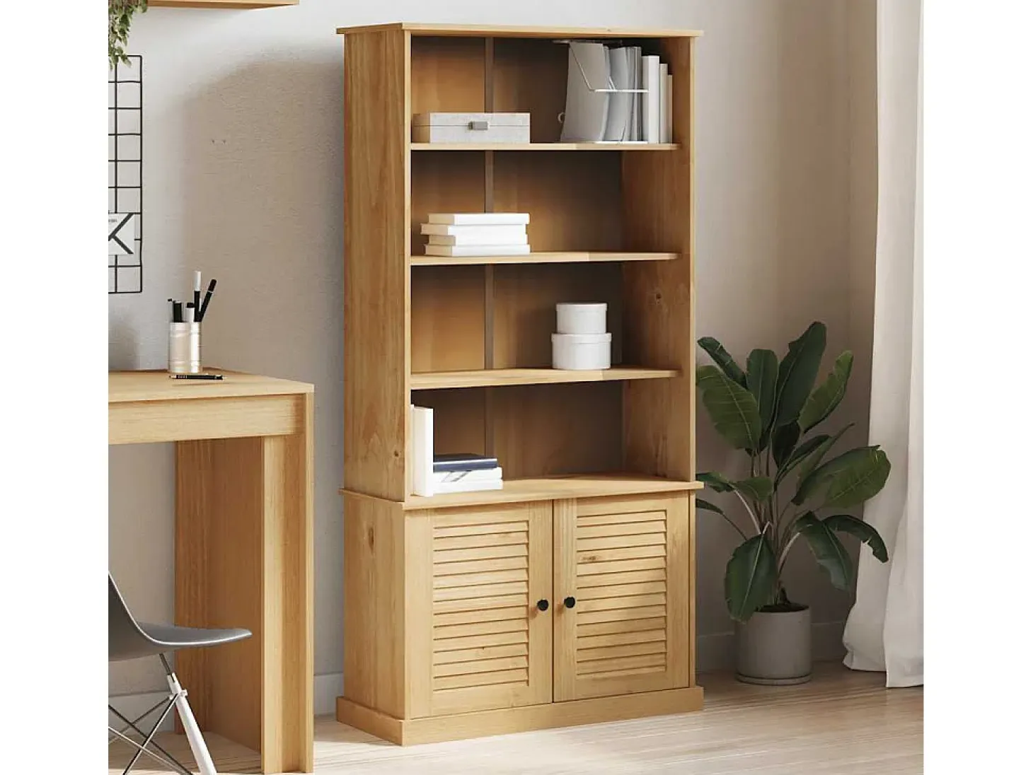 Larindor Librería VIGO madera maciza de pino 85x35x170 cm