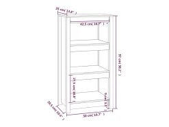 Laurens Estantería madera maciza de pino gris 50x35x97 cm