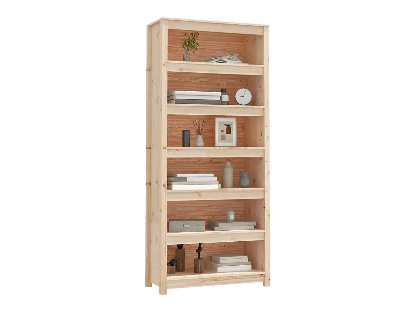 Laurens Estantería madera maciza de pino 80x35x183 cm