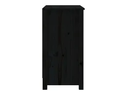 Laurens Estantería madera maciza de pino negra 80x35x68 cm