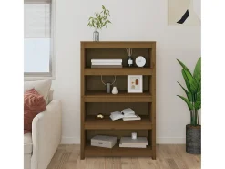 Laurens Estantería madera maciza de pino marrón miel 80x35x126 cm