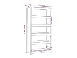 Laurens Estantería madera maciza de pino gris 80x35x154 cm