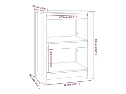 Laurens Estantería madera maciza de pino gris 50x35x68 cm